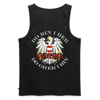Austria Austria do bin i her Coat of Arms Adler - Men's Premium Organic Tank Top - black - Back - AI Model Male 178 light (178cm)
