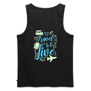 Reisen - Männer Premium Bio Tank Top - Schwarz - Hinten - AI Model Male 178 light (178cm)