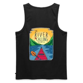 Kajak - Männer Premium Bio Tank Top - Schwarz - Hinten - AI Model Male 178 light (178cm)