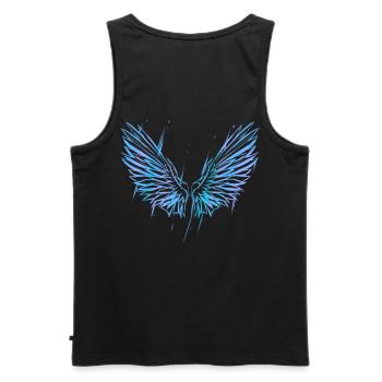 BLUE ANGEL WINGS - Energy angel wings back - Men's Premium Organic Tank Top - black - Back - AI Model Male 178 light (178cm)