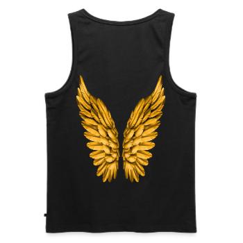 Angel Wings Gold Golden Wings Angel Angel Wings - Men's Premium Organic Tank Top - black - Back - AI Model Male 178 light (178cm)