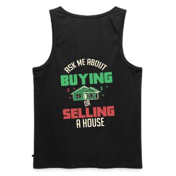 Real Estate Agent - Men's Premium Organic Tank Top - black - Back - AI Model Male 178 light (178cm)