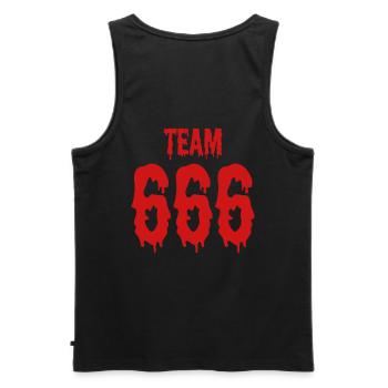 Costume de groupe Halloween Team 666 - Débardeur bio Premium Homme - noir - Dos - AI Model Male 178 light (178cm)