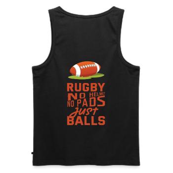 Sport de rugby cadeau - Débardeur bio Premium Homme - noir - Dos - AI Model Male 178 light (178cm)