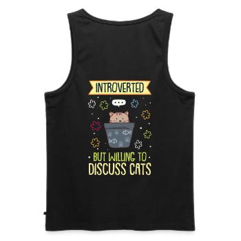 introvert - Men's Premium Organic Tank Top - black - Back - AI Model Male 178 light (178cm)
