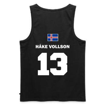 Isländische Namen Sauf Trikot Fußball Island 13 - Männer Premium Bio Tank Top - Schwarz - Hinten - AI Model Male 178 light (178cm)