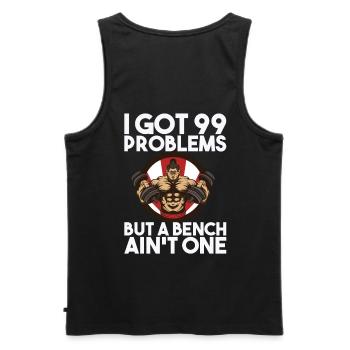 Workout - Men's Premium Organic Tank Top - black - Back - AI Model Male 178 light (178cm)
