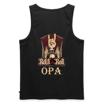 OPA - Rock & Roll Großvater Geschenk - Männer Premium Bio Tank Top - Schwarz - Hinten - AI Model Male 178 light (178cm)