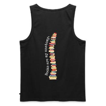 Books Books Are My Anatomy Spine Bookworm - Men's Premium Organic Tank Top - black - Back - AI Model Male 178 light (178cm)