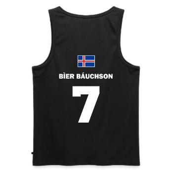 Isländische Namen Sauf Trikot Fußball Island - Männer Premium Bio Tank Top - Schwarz - Hinten - AI Model Male 178 light (178cm)