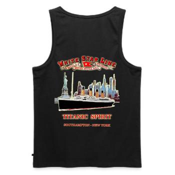 PHANTOM DER TITANIC IN NEW YORK - Männer Premium Bio Tank Top - Schwarz - Hinten - AI Model Male 178 light (178cm)
