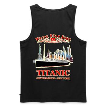THE GHOST OF THE TITANIC IN NEW YORK RUNEMBERG Adagp © - Men's Premium Organic Tank Top - black - Back - AI Model Male 178 light (178cm)