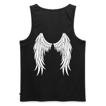 Engelsflügel Flügel Engel weiss Vintage - Männer Premium Bio Tank Top - Schwarz - Hinten - AI Model Male 178 light (178cm)