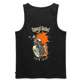 Speed Rebel ESTD 1958 - Biker und Chapter Design - Männer Premium Bio Tank Top - Schwarz - Hinten - AI Model Male 178 light (178cm)