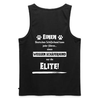 Einen deutschen Schäferhund kann jeder führen... - Männer Premium Bio Tank Top - Schwarz - Hinten - AI Model Male 178 light (178cm)