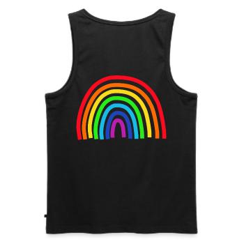 Regenbogen bunt - Männer Premium Bio Tank Top - Schwarz - Hinten - AI Model Male 178 light (178cm)