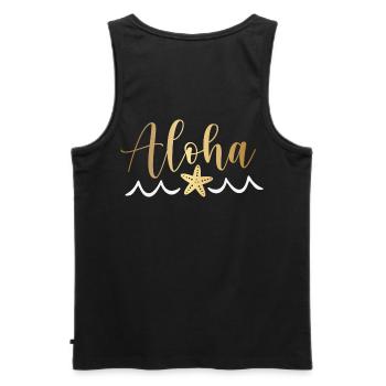 aloha - Männer Premium Bio Tank Top - Schwarz - Hinten - AI Model Male 178 light (178cm)