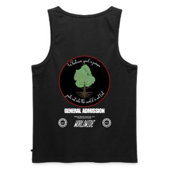 Bestes Lebensmotto - Männer Premium Bio Tank Top - Schwarz - Hinten - AI Model Male 178 light (178cm)
