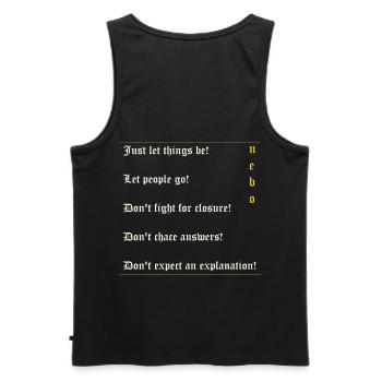 Let things be! - Männer Premium Bio Tank Top - Schwarz - Hinten - AI Model Male 178 light (178cm)