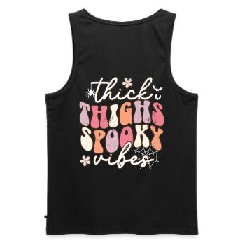 Bleached Ghost Hippie Halloween - Stay Spooky - Men's Premium Organic Tank Top - black - Back - AI Model Male 178 light (178cm)