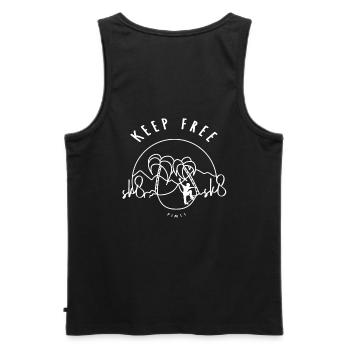 Skate - keepfree (weiss) - Männer Premium Bio Tank Top - Schwarz - Hinten - AI Model Male 178 light (178cm)