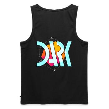 Streetwear sombre imprimé au dos - Débardeur bio Premium Homme - noir - Dos - AI Model Male 178 light (178cm)