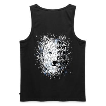 Religious quotation Bible verse - Men's Premium Organic Tank Top - black - Back - AI Model Male 178 light (178cm)