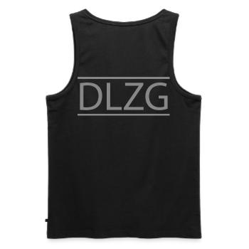 DLZG - Die Linke zum Gruss Motorrad - Männer Premium Bio Tank Top - Schwarz - Hinten - AI Model Male 178 light (178cm)