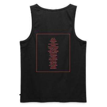 Berliner Bezirke | streetwear | irreversible - Männer Premium Bio Tank Top - Schwarz - Hinten - AI Model Male 178 light (178cm)
