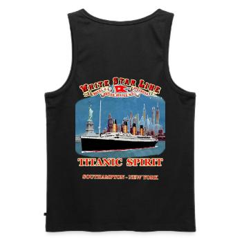 TITANIC SPIRIT Kreation Louis RUNEMBERG © Adagp - Männer Premium Bio Tank Top - Schwarz - Hinten - AI Model Male 178 light (178cm)