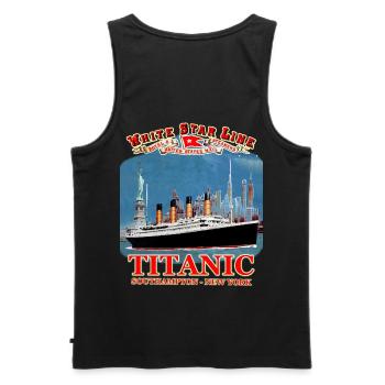TITANIC creation Louis RUNEMBERG © Adagp - Men's Premium Organic Tank Top - black - Back - AI Model Male 178 light (178cm)