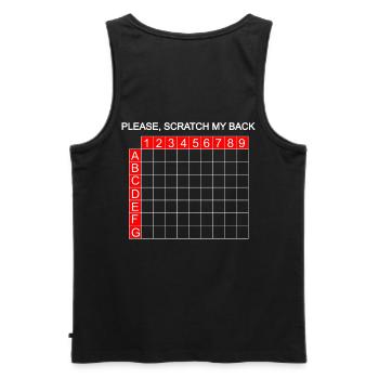 Scratch - Please scratch here - Men's Premium Organic Tank Top - black - Back - AI Model Male 178 light (178cm)