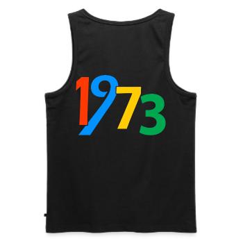 50e anniversaire 1973 50 ans Cadeaux pour hommes Femmes - Débardeur bio Premium Homme - noir - Dos - AI Model Male 178 light (178cm)