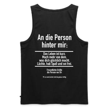 Motivation Spruch Sprüche Positiv Mindset Zuspruch - Männer Premium Bio Tank Top - Schwarz - Hinten - AI Model Male 178 light (178cm)