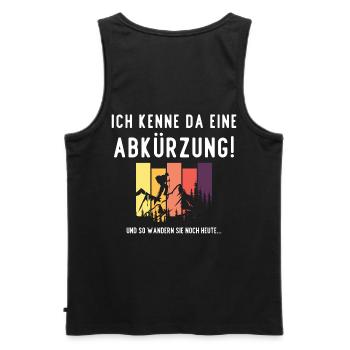Wandern Ich kenne da eine Abkürzung Schrift lustig - Männer Premium Bio Tank Top - Schwarz - Hinten - AI Model Male 178 light (178cm)