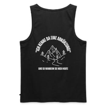 Wandern Ich kenne da eine Abkürzung Schrift lustig - Männer Premium Bio Tank Top - Schwarz - Hinten - AI Model Male 178 light (178cm)