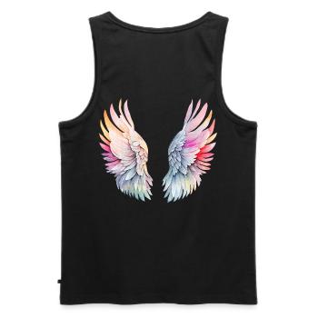 Angel s wings - Men's Premium Organic Tank Top - black - Back - AI Model Male 178 light (178cm)