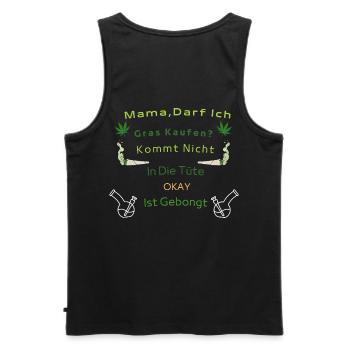 kiffen - Männer Premium Bio Tank Top - Schwarz - Hinten - AI Model Male 178 light (178cm)