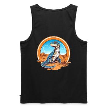 lézard dans la conception de paysage désertique - Débardeur bio Premium Homme - noir - Dos - AI Model Male 178 light (178cm)