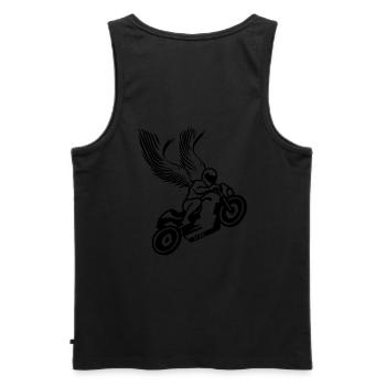 Moto SchutzEngel - Débardeur bio Premium Homme - noir - Dos - AI Model Male 178 light (178cm)