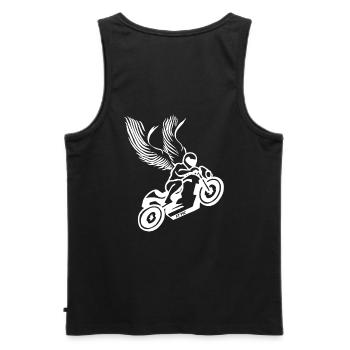 Moto Ange Gardien - Débardeur bio Premium Homme - noir - Dos - AI Model Male 178 light (178cm)