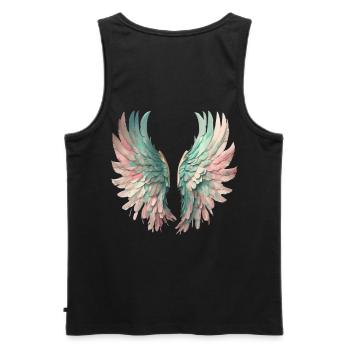 Ethereal Pastel Wings - Men's Premium Organic Tank Top - black - Back - AI Model Male 178 light (178cm)