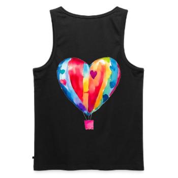 Ballon - Männer Premium Bio Tank Top - Schwarz - Hinten - AI Model Male 178 light (178cm)
