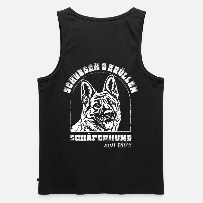Schubsen und Brüllen Schäferhund - Männer Premium Bio Tank Top - Schwarz
