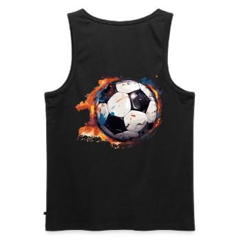 Fußball Freunde - Männer Premium Bio Tank Top - Schwarz - Hinten - AI Model Male 178 light (178cm)
