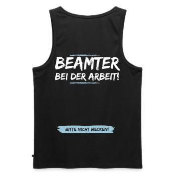 Der Schlafende Beamte - Männer Premium Bio Tank Top - Schwarz - Hinten - AI Model Male 178 light (178cm)