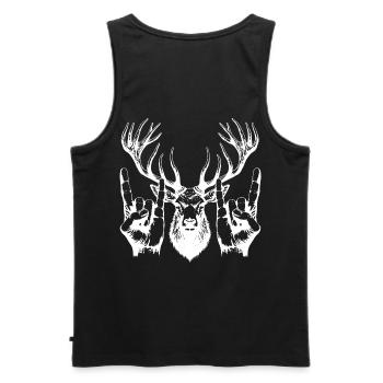 Metal Head Fork Sign Cool - Men's Premium Organic Tank Top - black - Back - AI Model Male 178 light (178cm)