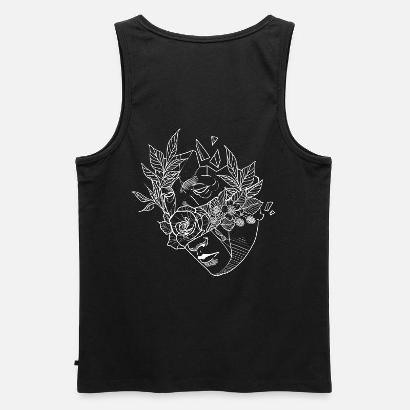 Blumenmaske 2 - Männer Premium Bio Tank Top - Schwarz