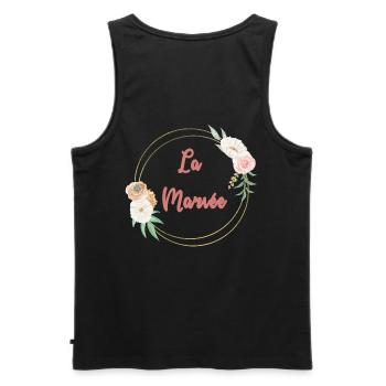 La Mariée - frame or et fleurs - Débardeur bio Premium Homme - noir - Dos - AI Model Male 178 light (178cm)