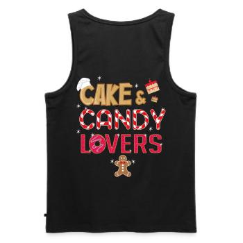 Cake & Candy Lovers T-Shirt - Men's Premium Organic Tank Top - black - Back - AI Model Male 178 light (178cm)